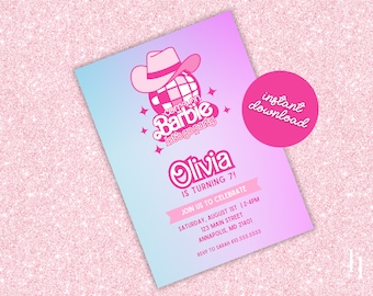 Printable Fashion Doll Birthday Party Invitation, Girls Birthday Invite, Doll Birthday Invitation