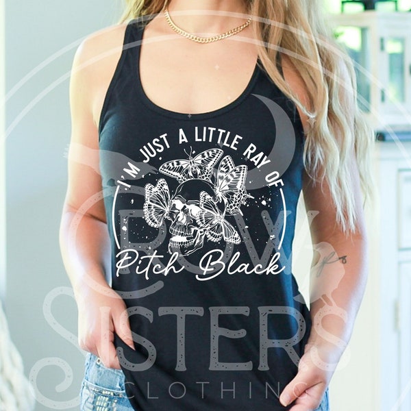 Ray of Pitch Black Witchy Woman Spooky Girl tank top Coven Celestial Sleeveless Shirt Witchy gift for her Goth Girl tank top