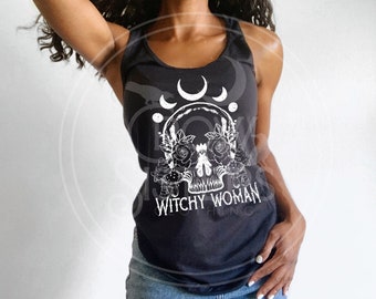 Witchy Woman Spooky Girl tank top Coven Celestial Sleeveless Shirt Witchy gift for her