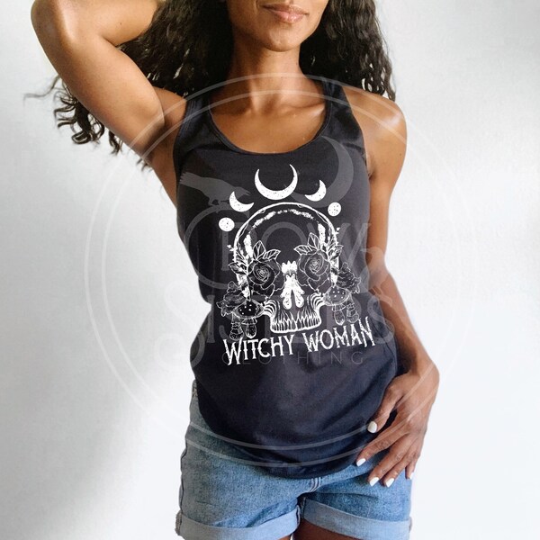 Witchy Woman Spooky Girl tank top Coven Celestial Sleeveless Shirt Witchy gift for her