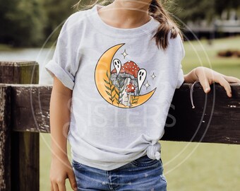 Magical Spooky Mushroom Kids Tee, Whimsical Design, Spooky Fun, Enchanted Attire, Spooky Charm, Imaginative Play, Celebrate Halloween