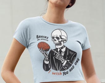 Brains are Awesome! Women's Graphic Crop Top
