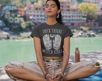 Thick Thighs Witch Vibes Crop Top
