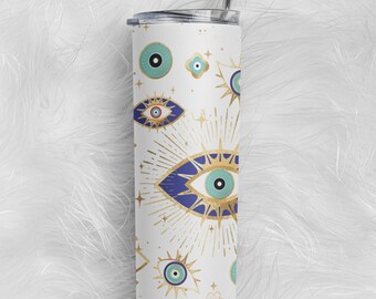 EVIL EYE tumbler - witchy gift - creepy cute - ouija board - astrology gift - zodiac gift - spooky gift - witchy tumbler - HAMSA hand