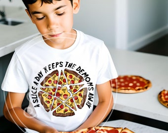 Magical Pizza Adventure - Witchy Kids T-Shirt, Enchanting Design, Magical Apparel, Unisex Kids Wear, Witchcraft Inspiration