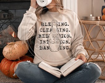 BLESSING Cleansing sweatshirt  - witchy clothing - witchy shirt - graphic tee - gifts for her - Funny shirt - Occult Shirt ~ graphic fleece