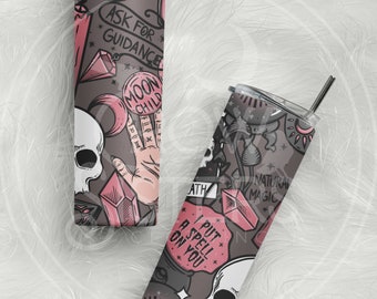 Magic tumbler, witchy gift, moon child, astrology gift, zodiac gift, spooky gift, witch gift, self love spell, I put a spell on you