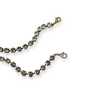 Delicate Black Diamond Austrian Crystal Bracelet, Black Rhinestone Tennis Bracelet