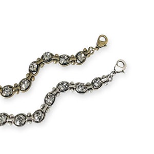 Black Diamond Crystal Bracelet, Rustic Crystal  Bracelet, Black Anchor Link Bracelet