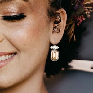 Simple rhinestone formal earrings.