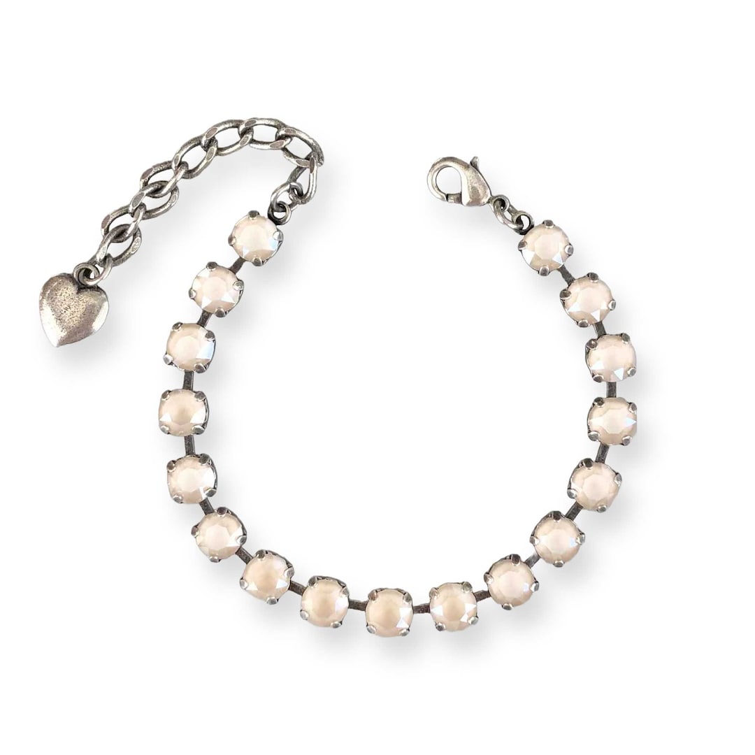 Blush Pink Bracelet Light Pink Crystal Bracelet Blush Jewelry Light Pink Rhinestone Bracelet