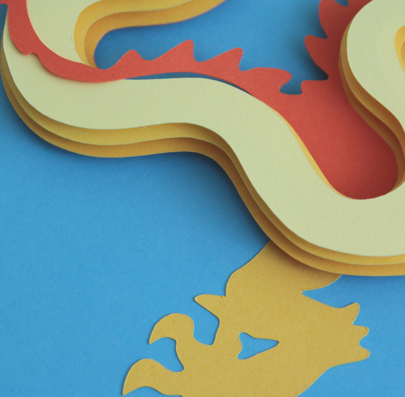 3d layered paper chinese dragon  etsy