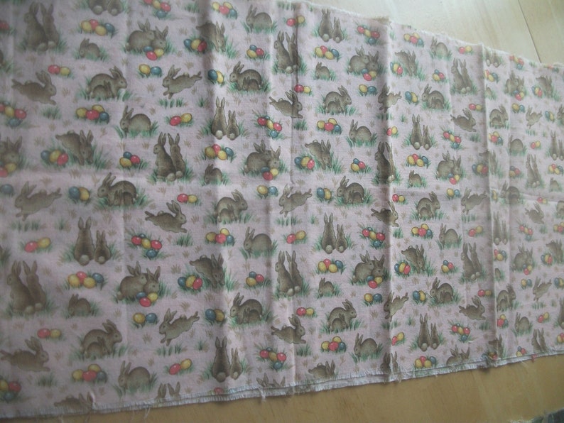 1940/'s Repro Easter Quilt Cotton Fabric OOP Darling Easter Bunnies Spring Delights Easter Eggs Jelly Beans OOP Sew Collectible Quilt Doll