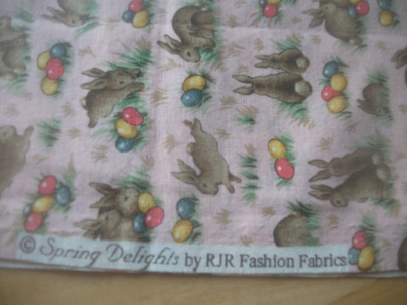 1940/'s Repro Easter Quilt Cotton Fabric OOP Darling Easter Bunnies Spring Delights Easter Eggs Jelly Beans OOP Sew Collectible Quilt Doll