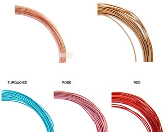 30Ft) 18 G Anodized Aluminum Wire 4.25 shpg Copper Antique Copper Rose Turquoise or Red 18 Gauge Anodized Aluminum Wire, Anodized Aluminum