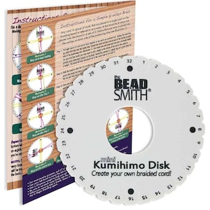 4.5 inch TRAVEL SIZE Kumihimo Disc w Instructions, Small Round Kumihimo Disc, Japanese Braiding Tool, Round Kumihimo Loom, Gifts for anyone