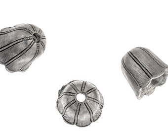 10) 11x11 Tibetan Antique Silver End Caps, Tassel caps, kumihimo/Viking Knit/Macrame/Multi-strand End Caps, Bead Caps, Bead Cones
