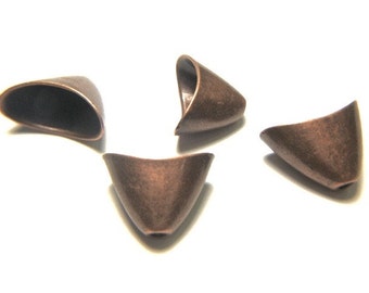 10) 19mm x 11mm Antique Copper End Caps, Large jumbo Kumihimo Macrame bracelet Viking Knit Multi-Strand End Caps, diy Tassel Caps