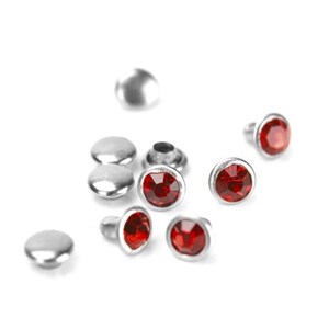 Qty 10 CRYSTAL Czech Crystal (Rhinestone) Rivets 5/32" Hollow Rivet/Choose color riveting supplies Cold Connection Jewelry Findings  Rivets