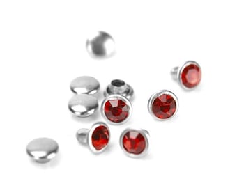 CRYSTAL Czech Crystal (Rhinestone) Rivets 5/32" Hollow Rivet/Choose color, riveting supplies - Cold Connection - Jewelry - Findings - Rivets