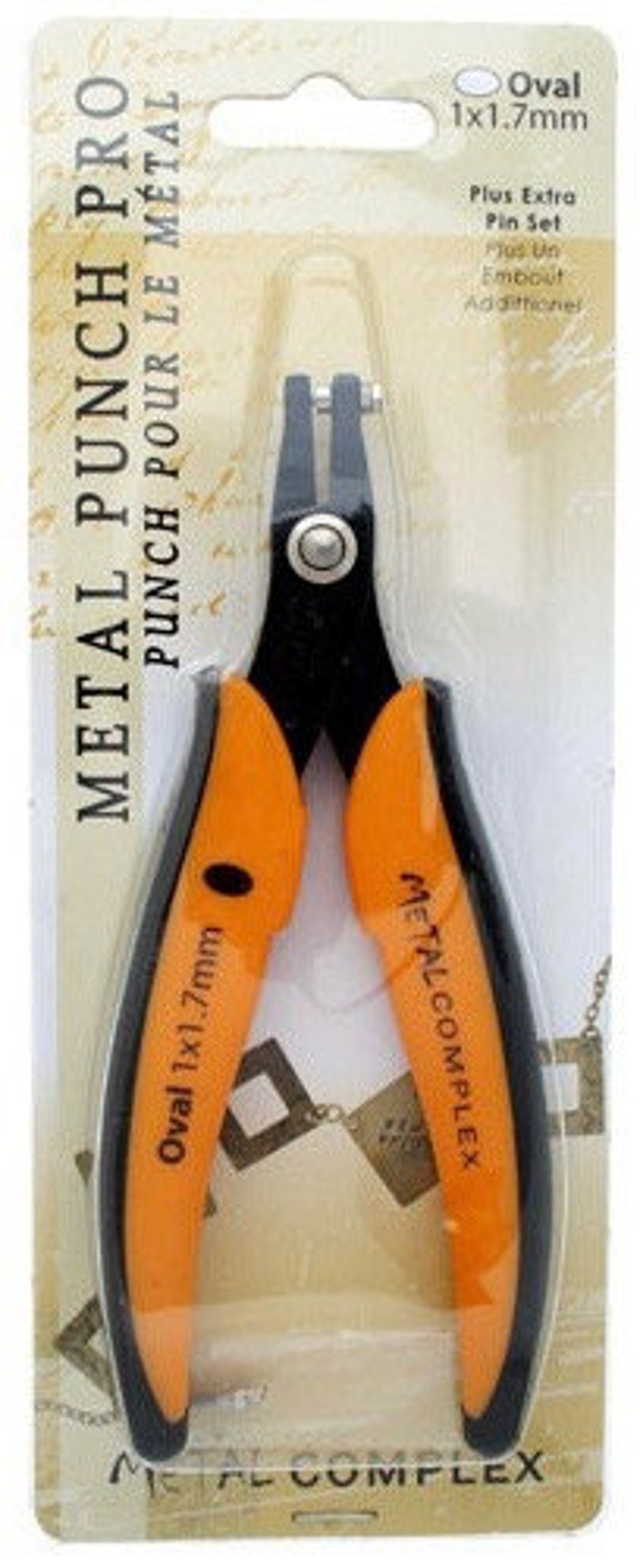 1.7mm OVAL Metal Hole Punch W Extra Pin, Metal & Leather Hole Punches