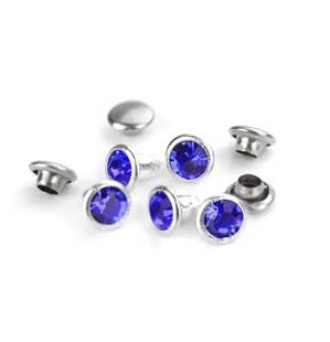 Trimming Shop 50 X 7mm Strass Rivets Pour Cuir - Artisanat Coloré Clou Décoration Pour Sacs, Jeans, Belts, Colliers Chien - Antirouille Laiton Fixation Avec Placage Nickel - Transparent, 7 Mm