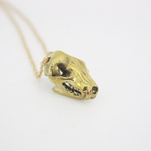 Coyote Head Skull Pendant /  Wolf Skull Necklace Brass / Silver Plated / Gold Plated / 925 Sterling Silver