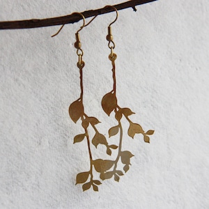 Golden Branches and leafs Earrings
