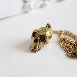 Half Jaw Monkey Skull Necklace/ Pendant