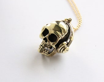 Colgante/collar de calavera con auriculares de DJ