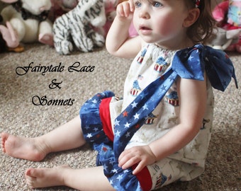 Paige's Pillowcase Romper PDF Sewing Pattern 0-3 mo through size 8 with bonus 18" doll pattern