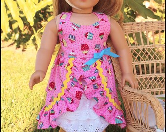 Irelyn&#39;s Peek-A-Boo Ruffle Dress PDF Pattern for 18&quot; dolls