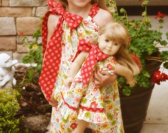 Paige's Pillowcase Romper PDF Sewing Pattern 0-3 mo through size 8 with bonus 18" doll pattern