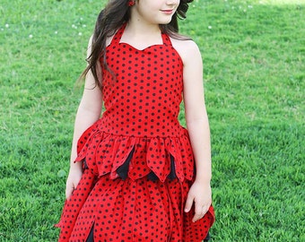 Pixie's Petal Top PDF Sewing Pattern Sizes 0-3 mo. through size 18 and bonus 18" doll version