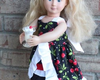 Irelyn&#39;s Peek-A-Boo Ruffle Dress PDF Pattern for 18&quot; dolls