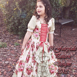 Genevieve's Ruffled Corset Dress PDF Pattern 0-3 months through size 5T plus 18" doll