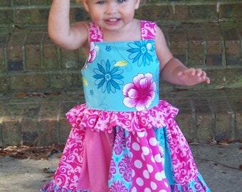 Sophia's Stripwork Ruffle Dress PDF Pattern Sizes 18 mo. - 6