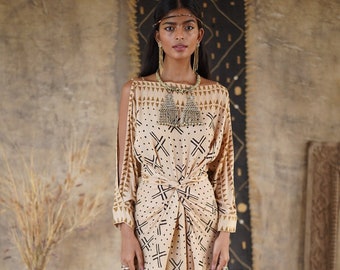Anaka XX Africa Print Dress", Eco-friendly elegance by Alekai, Sustainable Style for Music Festivals, One-Size Anaka Dress: Ethical Fashion