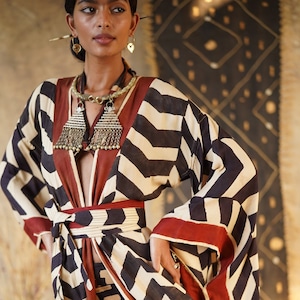kimono pattern dress bohemian KIMONO DRESS IKAT