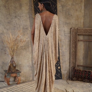 athena dress,mud printing , natural dye , Sumerian block print borders , one size zdjęcie 4