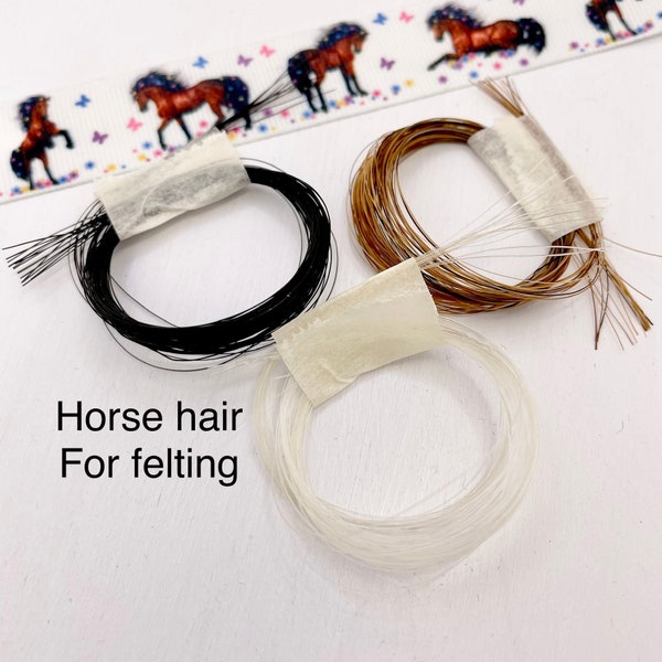 Horse tail hair for needle felting animal whiskers - crafting