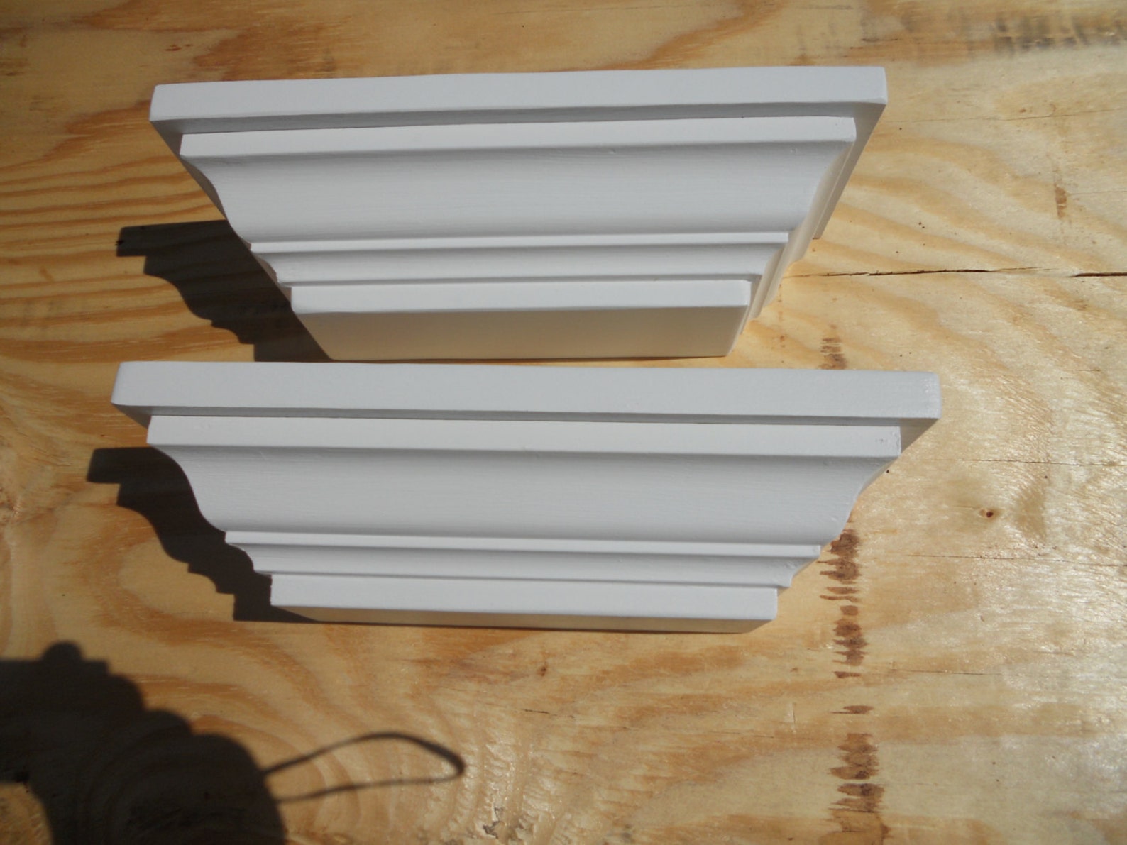 White wall shelves Crown molding shelf set of 2 Etsy