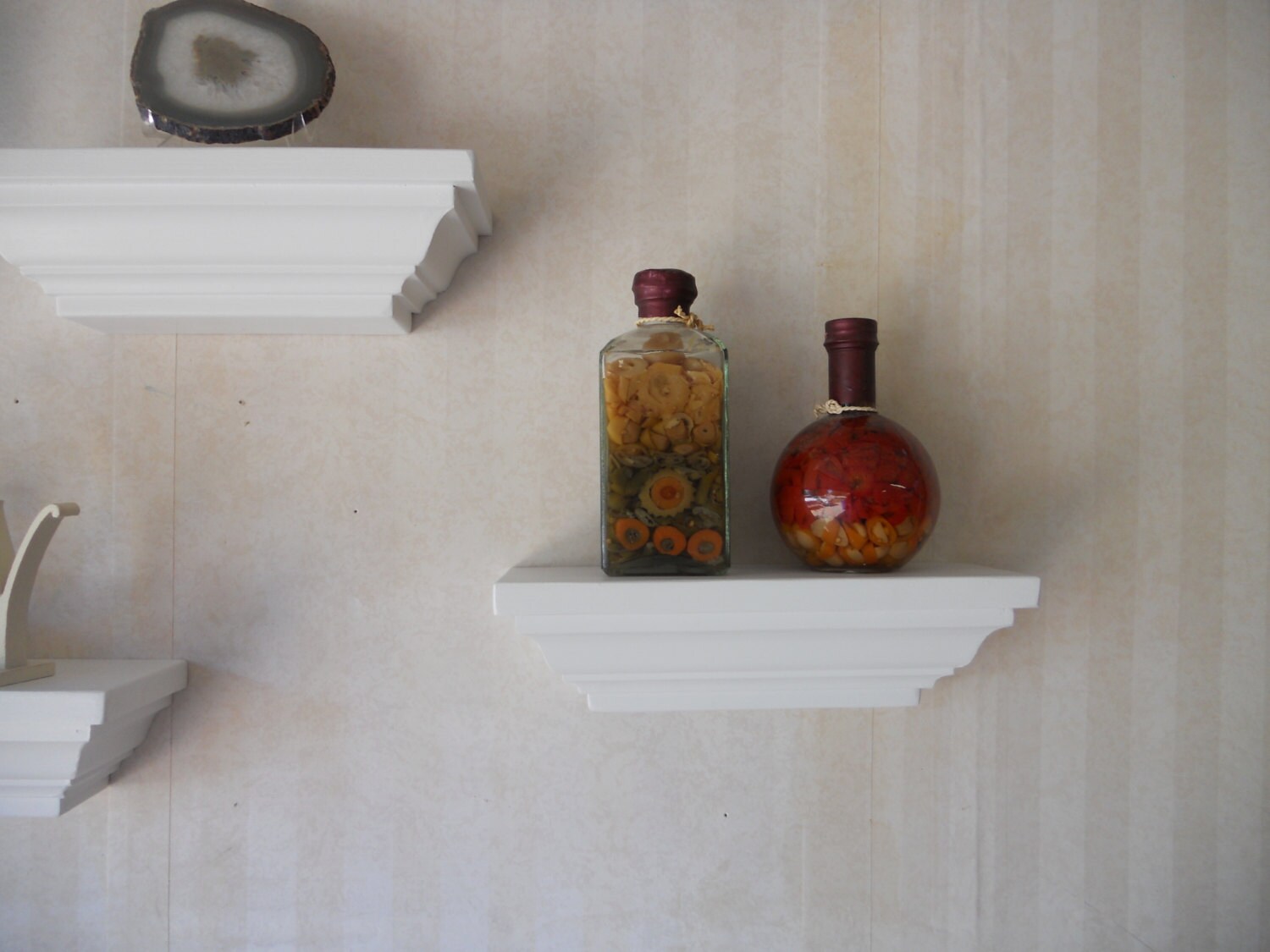 White wall shelves Crown molding shelf set of 3 Etsy