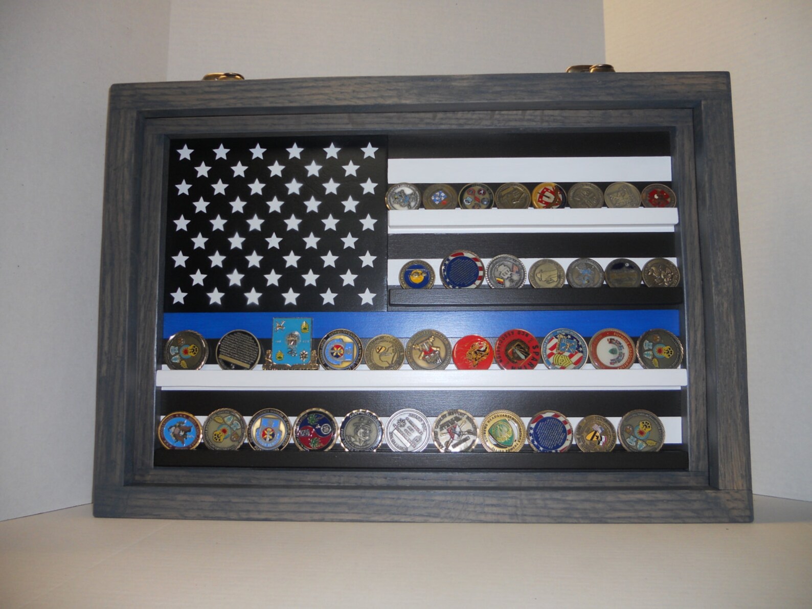 Thin Blue Line Coin Case challenge coin display Police coin Etsy