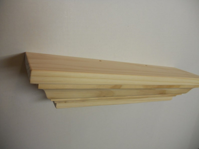 Pine 18 inch Crown Molding Floating Shelf Floating Box Shelf Etsy