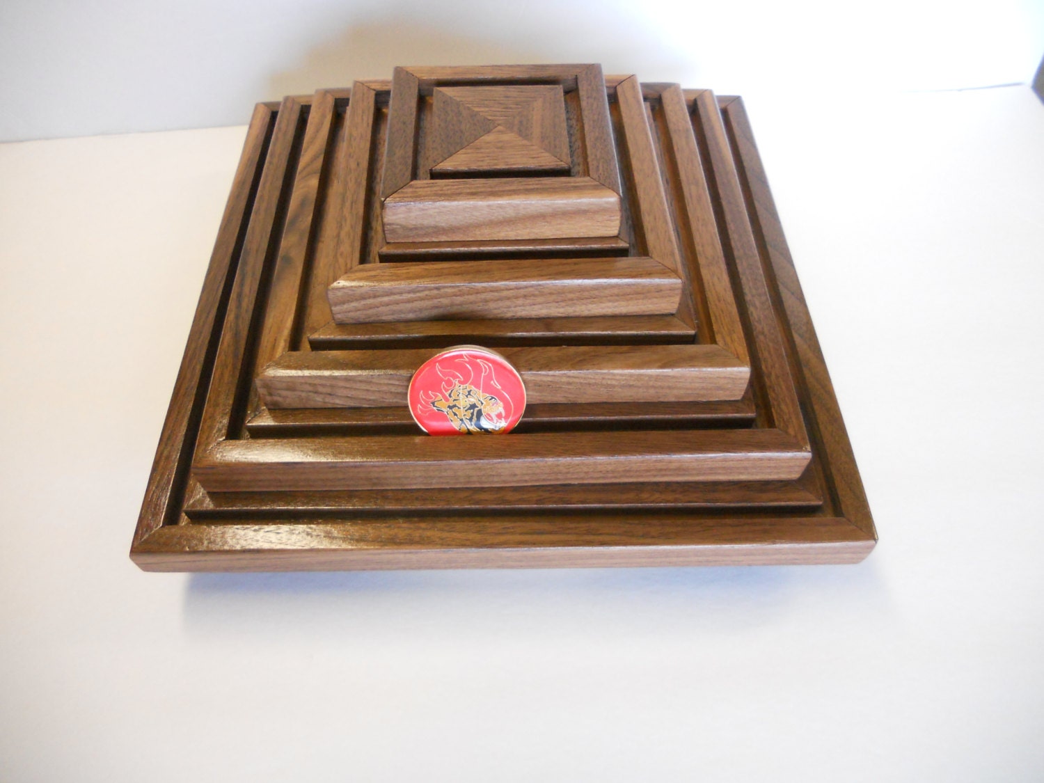 Military Challenge Coin Display Rack Holder Solid Walnut Etsy