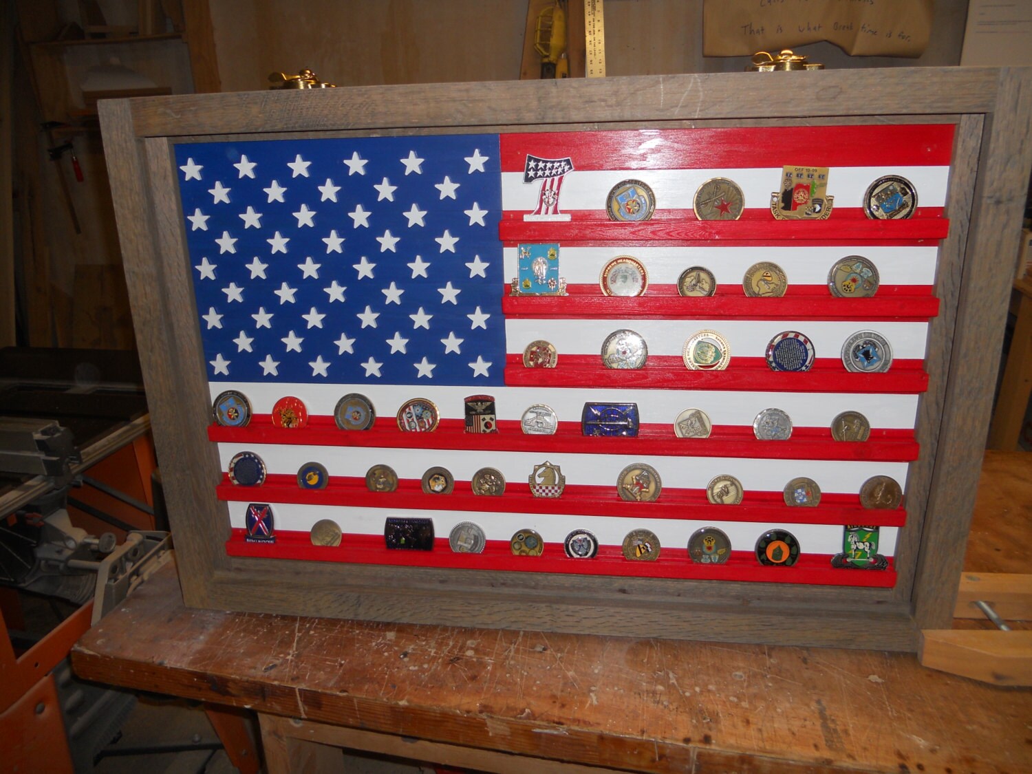 US Flag Coin Display Military Challenge Coin Display Etsy