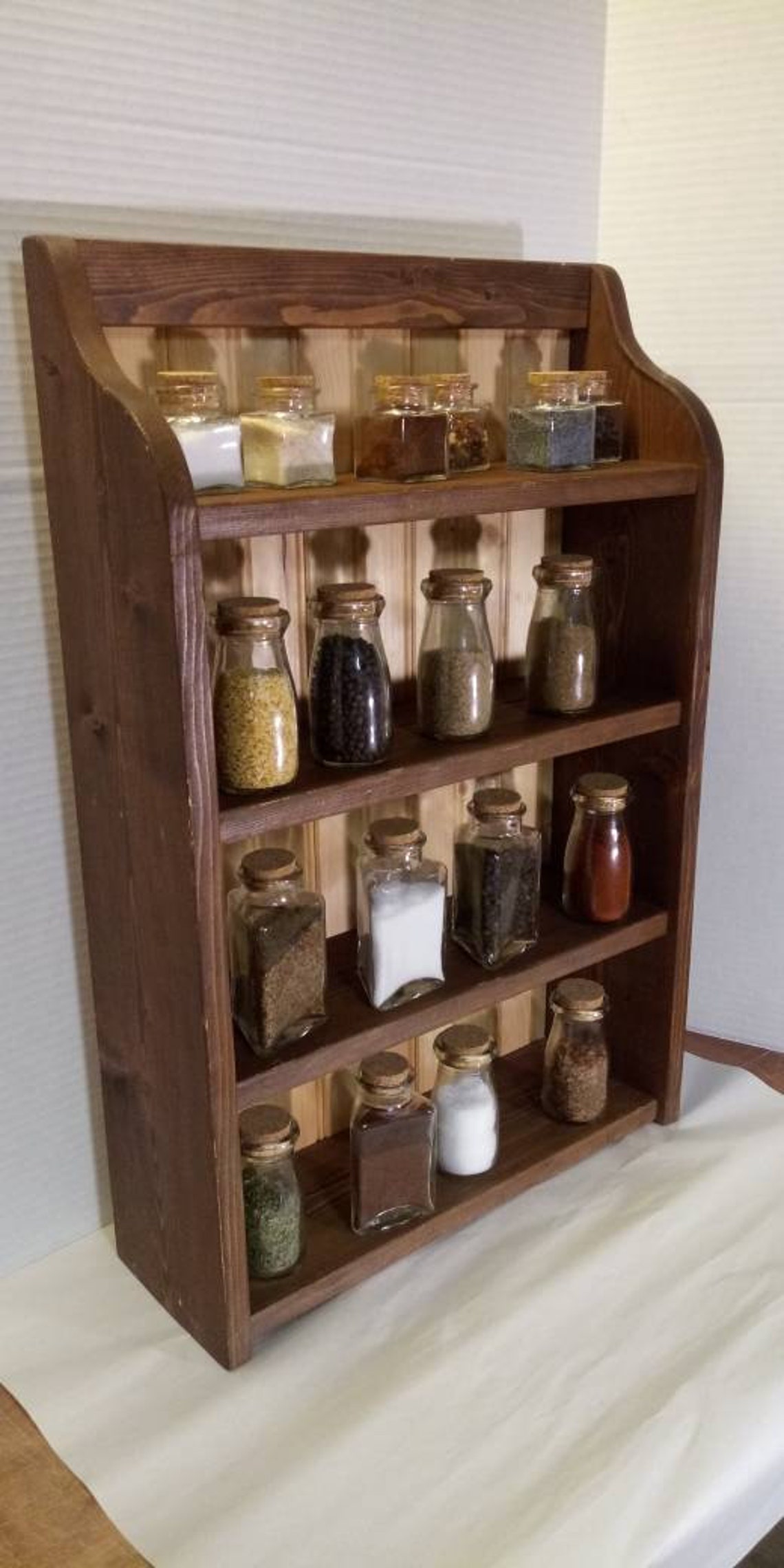 Large Wooden Spice Rack Knick knack Shelf Curio Shelf Etsy