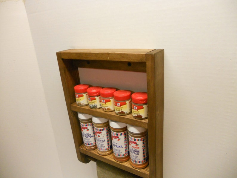 Étagère à épices en bois petit étagère bibelot avec barre de Etsy