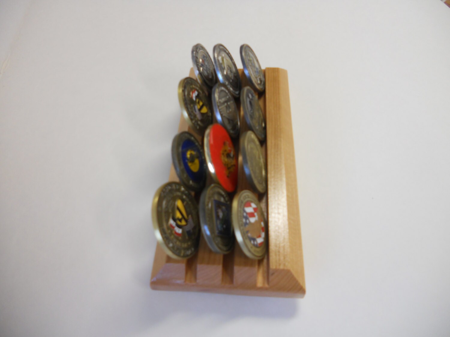 Military Challenge Coin Display Rack Coin Holder Solid Etsy